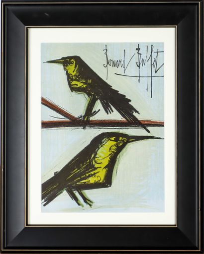  Bernard BUFFET (1928-1999) Les deux oiseaux Lithographie en couleur sur papier Mourlot... Gazette Drouot