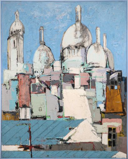  Claude VENARD (1913-1999). Montmartre - vers 1960. Huile sur toile. 146 x 114 cm.... Gazette Drouot