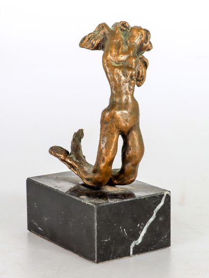  Salvador DALI (1904-1989). L’ange de la Victoire. Épreuve en bronze à patine brune... Gazette Drouot