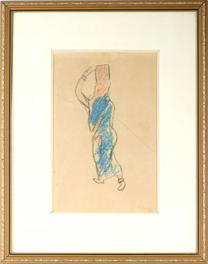  Auguste CHABAUD (1882-1955). La porteuse d’eau. Pastel gras sur papier. Cachet de... Gazette Drouot