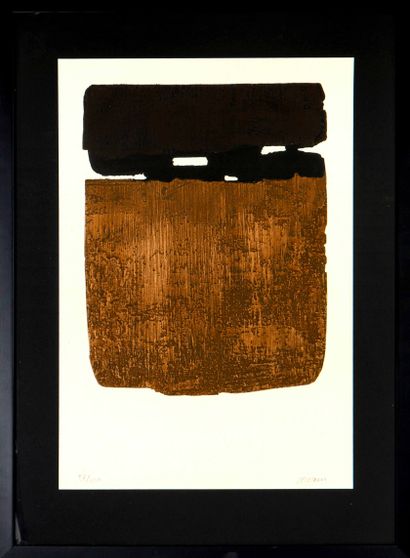 Pierre SOULAGES (1919-2022). Etching n° XXVI - 1974. Color etching on paper. La... Gazette Drouot