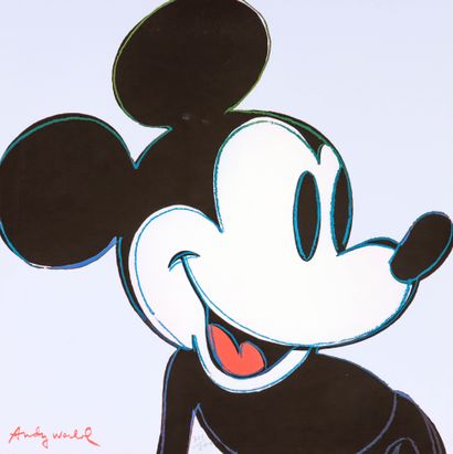  Andy WARHOL (1928-1987), d'après Mickey sur fond lavande Sérigraphie en couleur... Gazette Drouot
