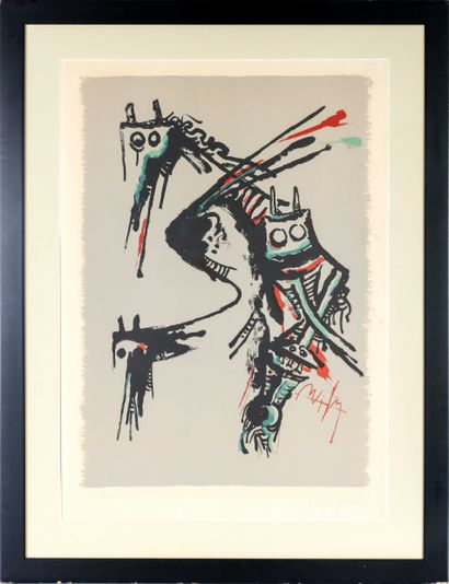  Wifredo LAM (1902-1982) Salon de mai - 1967 Lithographie en couleur sur papier Signé... Gazette Drouot