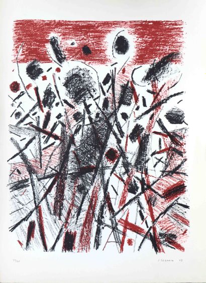  Jacques GERMAIN (1915-2001) Composition - 1969 Lithographie en couleur sur papier... Gazette Drouot