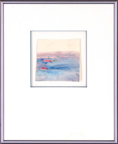 Dora MAAR (1907-1997). Paysage abstrait. Aquarelle sur papier. Monogrammé et cachet... Gazette Drouot