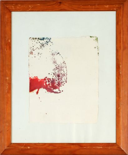  Claude VIALLAT (né en 1936) Empreinte - 1975 Aquarelle sur papier 32 x 25 cm Gazette Drouot