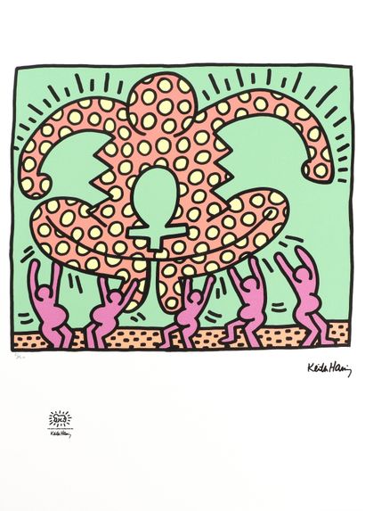  Keith HARING (1958-1990) Fertility Epreuve en couleur sur papier Signé (dans la... Gazette Drouot
