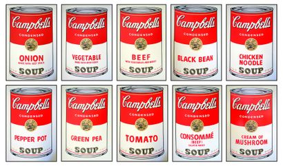  Andy WARHOL (1928-1987), d’après. Soup Campbell. Portfolio de dix sérigraphies en... Gazette Drouot