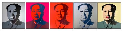  Andy WARHOL (1928-1987), d’après. Mao. Portfolio de cinq sérigraphies en couleur... Gazette Drouot