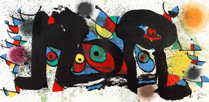  Joan MIRO (1893-1983) Oiseaux - 1974 Lithographie en couleur sur papier Signé (dans... Gazette Drouot