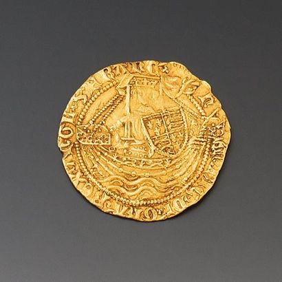 Angleterre HENRI VI (1422-1461). ½ noble (annelets). (Seaby 1805 et sq.). Or. Tranche...