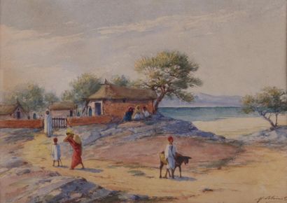Marcel BLAIRAT (1849- ?) Scène orientaliste - aquarelle signée en bas à droite (A...