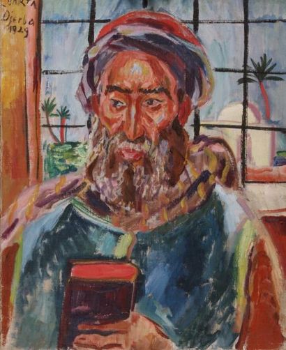 Laszlo BARTA (1902-1961) Portrait d'un Oriental - huile sur toile signée en haut...