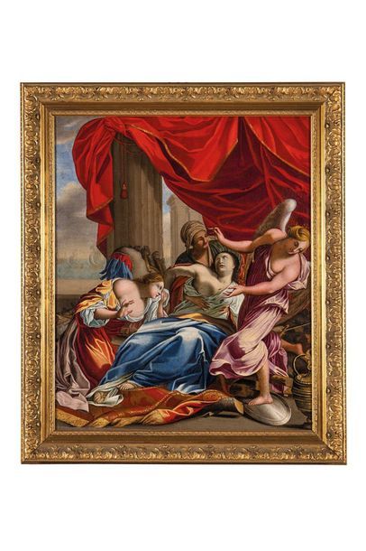  La morte di Didone, da un original di Simon Vouet.

Olio su tela. Gazette Drouot