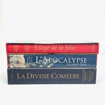  SAINT JEAN - DANTE - ERASME 
Lot de trois ouvrages reliés :
- L'APOCALYPSE SELON... Gazette Drouot