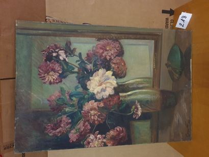 null DESCOUST Charles Eugène. 1882/1979

Bouquet de fleurs devant le miroir.

Huile...