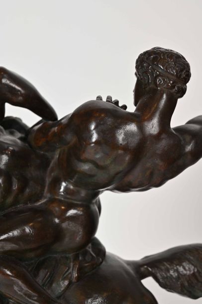 null Antoine Louis Barye (1796-1875) 

Thésée combattant le centaure Biénor Bronze...