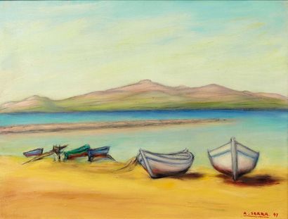null Antoine SERRA (1976)

Barques sur la plage. 1991.

Huile sur toile.

Signée...