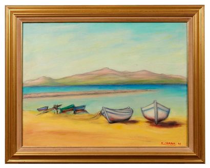 null Antoine SERRA (1976)

Barques sur la plage. 1991.

Huile sur toile.

Signée...