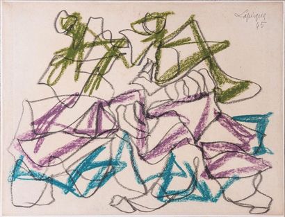 null Charles LAPICQUE (1898-1988)

Agitation. 1945

Pastel marouflé sur toile.

Signé...