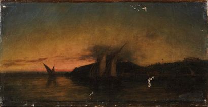 null François Pierre BARRY (1813-1905)

Bateaux au crépuscule.

Huile sur toile.

Signée...