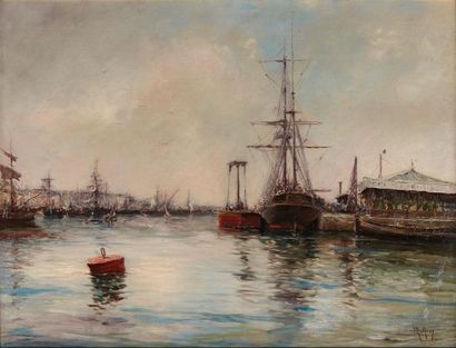 null Charles MALFROY (1862-1918)

Bateaux dans le port.

Huile sur toile.

Signée...
