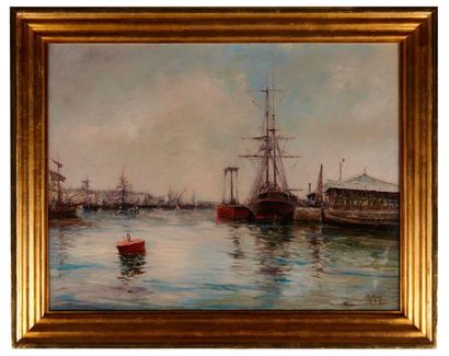 null Charles MALFROY (1862-1918)

Bateaux dans le port.

Huile sur toile.

Signée...