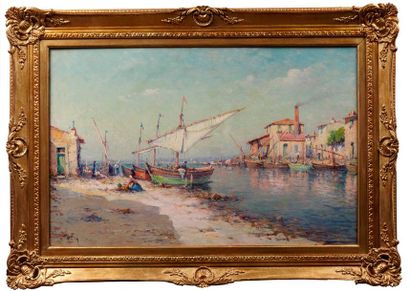 null Charles MALFROY (1862-1918)

Bateaux aux Martigues.

Huile sur toile.

Signée...