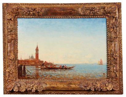 null Félix ZIEM (1821-1911)
Le grand canal à Venise.
Huile sur panneau parqueté.
Signée...