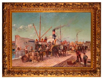 null Marie Dominique SICILIANO (1879-1909)

Le déchargement sur la port.

Huile sur...
