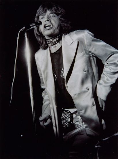 null Jean-Louis RANCUREL. Portrait de Mick Jagger sur scène, Anvers. Tirage argentique...