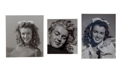 null DE DIENES André. Marilyn Monroe à l'époque de Norma Jeanne. Circa 1945-46. Trois...