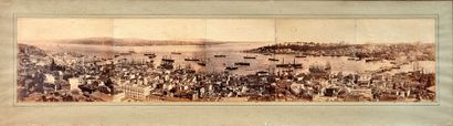 null Constantinople, Istanbul, Turquie. Deux panoramas photographiques. Circa 1870-1900....