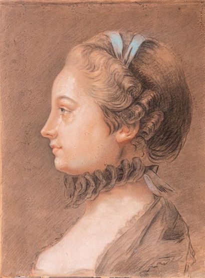 null Ecole française du XIXème
Portrait d'une jeune femme de profil.
Pastel.
Non...