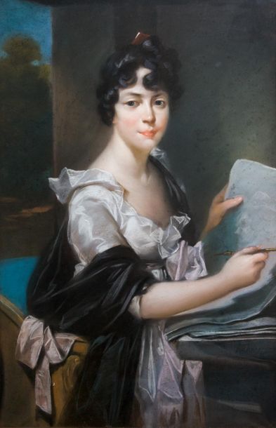 null E?cole FRANCAISE du XIXe sie?cle
Jeune femme au dessin
Pastel
Signe? en bas...