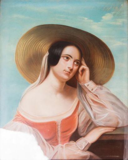 null Ecole française du XIXème
Jeune femme au chapeau.
Pastel.
83 x 66,5 cm.
