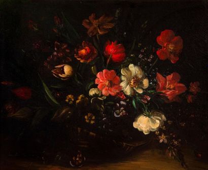 null LESCAFFETTE (Actif au XIX)
Nature morte aux fleurs et aux fruits. 1804.
Huile...