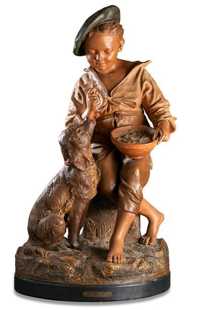 null Joseph LE GULUCHE (1849-1915)

« Enfant nourrissant son chien »

Sujet en terre...