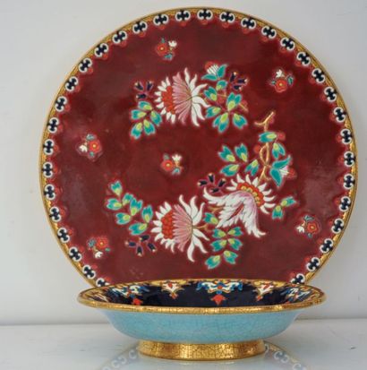 null LONGWY

Lot de deux plats en céramiques craquelées à décor floral

D. : 38 cm....