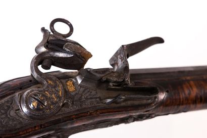 null Beau fusil de chasse espagnol par Gabriel d’ALGORA. 
Canon rond à pans au tonnerre,...