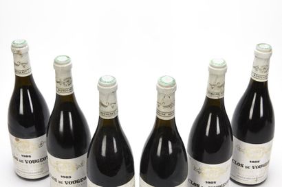 null 6 bottles CLOS DE VOUGEOT (Grand Cru) 4 to 3 and 1 to 3.5 cm; e.t.h.; 2 slightly...