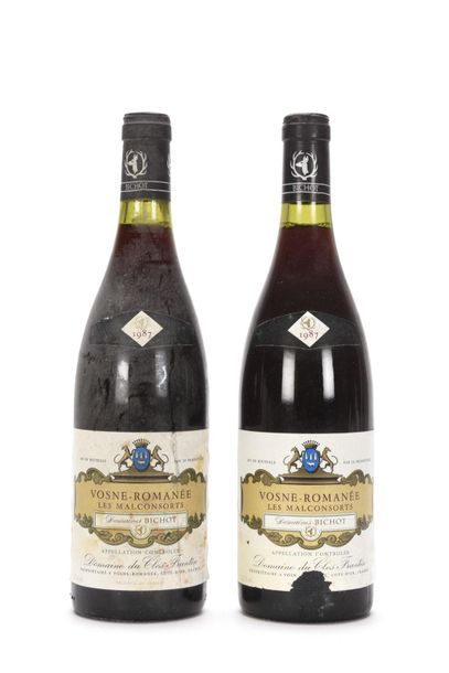 2 bouteilles VOSNE-ROMANÉE MALCONSORTS (1er...