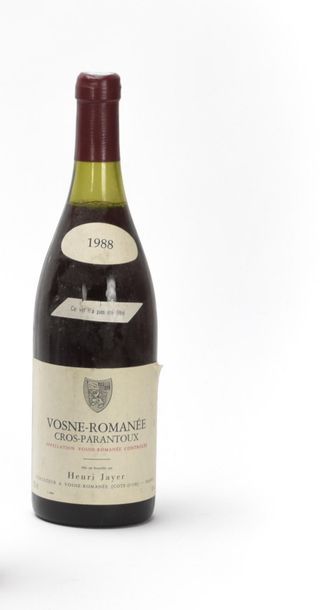  1 bouteille VOSNE-ROMANÉE CROS-PARANTOUX (1er Cru) 2,8 cm; e.l.a; bandeau "ce vin...