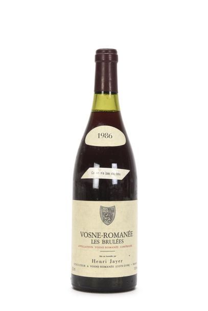  1 bouteille VOSNE-ROMANÉE LES BRULÉES (1er Cru) 2,2 cm; e.l.a. 
Henri Jayer, 19...