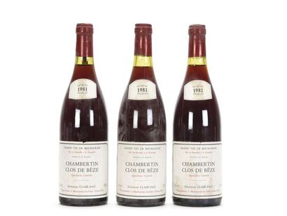 3 bouteilles CHAMBERTIN CLOS DE BÈZE (Grand...
