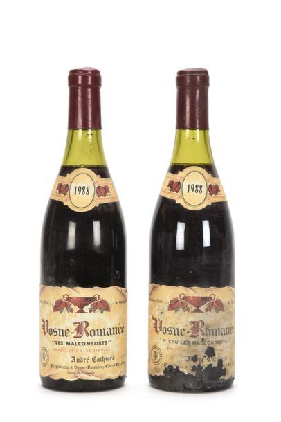 2 bouteilles VOSNE-ROMANÉE LES MALCONSORTS...