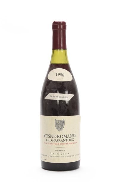  1 bouteille VOSNE-ROMANÉE CROS-PARANTOUX (1er Cru) 2,8 cm; e.l.a; bandeau "ce vin...