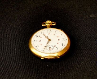 null Pocket watch in 18K 750 thousandths yellow gold with mechanical movement.

-...