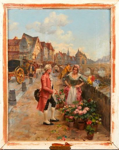null Henri Victor LESUR (1863-1900)

Fleuriste et gentilhomme au bord de la seine.

Huile...