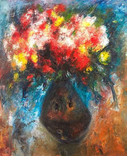 null Edouard Joseph GOERG (1893-1969)

Bouquet de Godetias. Août 1956. 

Huile sur...